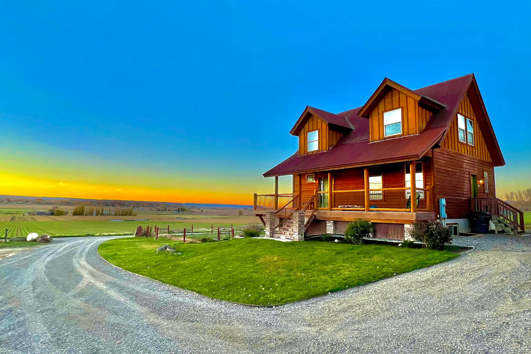 Country Cabin on three acres at sunset near Montrose, Colorado