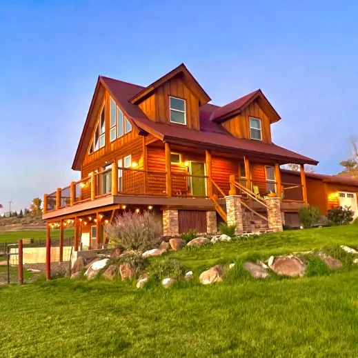 Country Cabin exterior and wrap-around deck